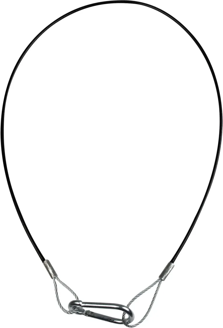 Showgear Safety Cable 4 mm - Heavy Duty WLL: 10 kg - 75 cm - Schwarz