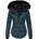 Damen Designer Steppjacke Winter Jacke mit edler Kunstpelz Kapuze