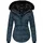 Marikoo Damen Designer Steppjacke Winter Jacke mit edler Kunstpelz Kapuze Lotusblüte