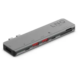 LINQ byELEMENTS 7in2 Pro USB-C 10Gbps Multiport Hub with 4K HDMI and Thunderbolt Passthrough for MacBook