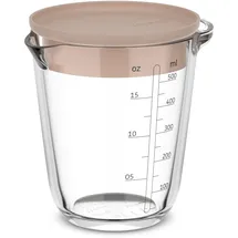 Mepal Messbecher Chef it 0,5 Liter aus Glas mit Deckel Chalk