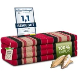 Klappmatratze Faltmatratze 110 cm breit (Classic) - 200x110x8cm -, livasia, 8 cm hoch, Kapok, vegan, handgefertigt rot|schwarz