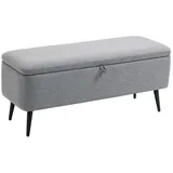 BlingBin Sitzbank Sitzbank mit Stauraum, Polsterbank mit Leinenoptik, mit Stahlbeine (1er set, 1-St., 101cm x 38,5cm x 44,5cm), für Wohnzimmer, Flur, Schlafzimmer, Bettbank bis 150 kg belastbar grau