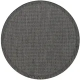 KADIMA DESIGN Küchenteppich Uni Robust Waschbar Terrasse Garten Rund 120 x 120 cm Schwarz