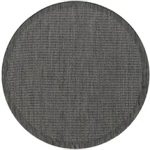 KADIMA DESIGN Küchenteppich Uni Robust Waschbar Terrasse Garten Rund 120 x 120 cm Schwarz