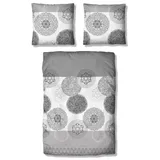 MY HOME Bettwäsche MY HOME "Tesso in Gr. 135x200, 155x220 oder 200x200 cm", grau (grau, anthrazit), B/L: 135cm x 200cm, 1 Stk., 1 Stk.