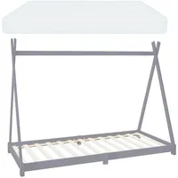 ML-Design Kinderbett Tipi 90 x 200 cm Kiefer grau