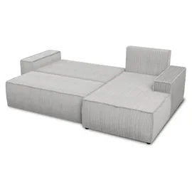 Sofnet Eckcouch Cord 2-Sitzer Grau