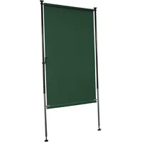 Angerer Balkonsichtschutz, Senkrechtmarkise mit Handkurbel, Terrasse/Balkon, Montage ohne Bohren, Made in Germany, hochwertiger Stoff, UV-beständig, höhenverstellbar, wasserabweisend, 150 cm Grün