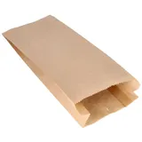 Papstar Papierfaltenbeutel gefädelt Kraftpapier 35 cm x 15 cm x 7 cm braun Füllinhalt 2,5 kg