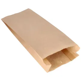 Papstar Papierfaltenbeutel gefädelt Kraftpapier 35 cm x 15 cm x 7 cm braun Füllinhalt 2,5 kg