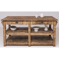 Casa Padrino Küchenbuffet Casa Padrino Landhausstil Kücheninsel Braun 180 x 85 x H. 90 cm - Massivholz Kücheninsel mit 4 Schubladen - Esszimmer Möbel - Küchen Möbel - Landhausstil Möbel