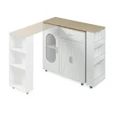 [en.casa] Kücheninsel Kudebola 115 x 40 x 94 cm Eicheoptik/Weiß