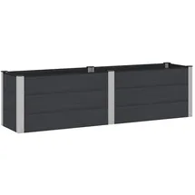 vidaXL Hochbeet 200 x 50 x 54 cm Schwarz