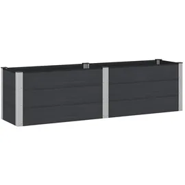 vidaXL Hochbeet 200 x 50 x 54 cm Schwarz