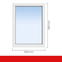 DRUTEX Iglo 5 Fenster 100x120 cm - Kunststoff, Weiß, 1-flügelig, 2-fach verglast