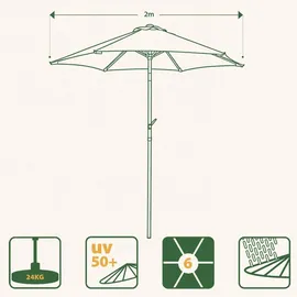Sekey Sonnenschirm Ø 200 cm Weiß