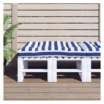 vidaXL Palettenkissen 120 x 80 x 12 cm blau/weiß 1 St.