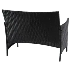 Mendler Poly-Rattan Gartenbank Halden, Sitzbank Bank ~ anthrazit, Kissen grün