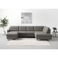 sit&more Wohnlandschaft SIT & MORE "Farö U-Form", braun (schlamm), B:325cm H:90cm T:187cm, Sofas, Wohnlandschaft, inklusive Federkern, wahlweise mit Bettfunktion und Bettkasten