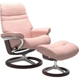 Stressless Stressless® Relaxsessel »Sunrise«, (Set, Relaxsessel mit Hocker), mit Signature Base, Größe M, Gestell Wenge pink