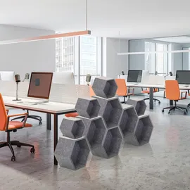 HJH Office Mid.you Trennwand, grau Textil, 62.5x54.5x35 cm, Wohnzimmer, Raumteiler | Paravents