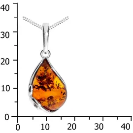 Ostsee-Schmuck Kette mit Anhänger Gabi Silber 925/000 - Bernstein