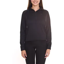 OXIDE Training Damen Fitness-Pullover sportlicher Zip-Sweater mit Kapuze 7410182 Schwarz - XS/34