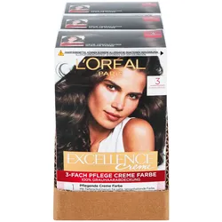 L'Oreal Excellence dunkelbraun, 3er Pack