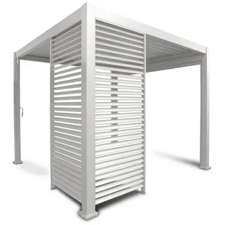 Gardenson Pergola-Seitenteil, Weiß, Metall, 93x238.2x10 cm, Sonnen- & Sichtschutz, Pavillons