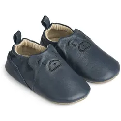 LIEWOOD Leder-Hausschuhe Bärgesicht classic navy, 19