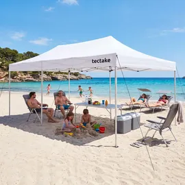 Tectake Faltpavillon 6 x 3 m inkl. 3 Seitenteile Weiß