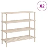 vidaXL Schuhregal 82 x 14 x 31 cm 4 Böden beige