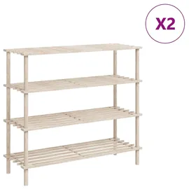 vidaXL Schuhregal 82 x 14 x 31 cm 4 Böden beige