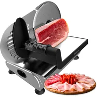 Cecotec Aufschnittmaschine aus Metall Rock'Ncut Advance. 180W Leistung, 190mm Scheibe, Schnittstärkeneinstellung 0-15mm, abnehmbare Quickout-Scheibe, Edelstahlwagen, Stabilität und Sicherheit