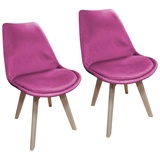 Hti-Living HTI-Living, Stühle, Esszimmerstuhl Samt 2er Stuhl Atlanta Pink
