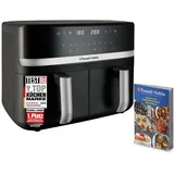 Russell Hobbs Heißluftfritteuse 2 Kammern 9L Rapid AirFryer [2 Fächer je 4,5l, sehr leiser Betrieb, 9 Programme] SatisFry Fritteuse (spülmaschinenfest, Match & Synchronisierungsfunktion) 27681-56