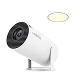 LQWELL HY300 PRO Mini Beamer + Deckenleuchte Kombination, 4K 1080P Unterstützung, Android 11, kabellose Projektion, unterstützt Airplay Miracast, mit WiFi Bluetooth, tragbarer Projektor