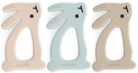 Suavinex Beißringe Kaninchen Sortiert Beige Blau Pink 1 Stück