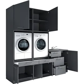 laundreezy Mehrzweckschrank-Set 238 x 68 x 238 cm Grau