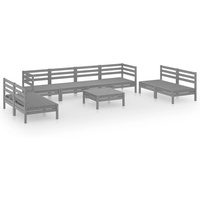 vidaXL 9-tlg Garten-Lounge-Set Grau Massivholz Kiefer