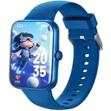 Alutoria Smartwatch Kinder, Kinder Telefonuhr Sport Fitness für Kinder, 1,83 Zoll HD-Touchscreen, Benachrichtigungen Nachrichten, Fitness-Tracker für Jungen, Mädchen und Teenager, Mattes schwarz