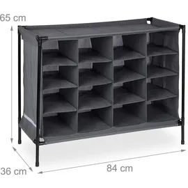 Relaxdays Schuhregal 84 x 65 x 36 cm grau / grau