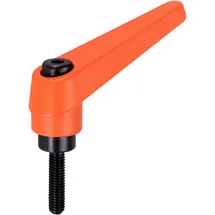 Halder 24400.0010 Verstellbare Klemmhebel, Orange, d1=13 mm / d2=M4 / l1=12 mm