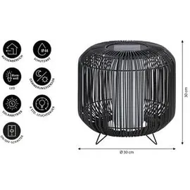 Dehner Solar-Laterne Bari Kunststoff/Metall Ø 30 cm Höhe 30 cm IP44 anthrazit