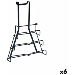 Halter für Küchenutensilien Pfannendeckel Schwarz Eisen 27 x 37 x 9 cm (6 Stück)