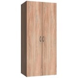 Xora Mehrzweckschrank, Eiche, Holzwerkstoff, 1 Fächer, 80x185x54 cm, BQ - Bündnis für Qualität, Made in Germany, DIN EN ISO 9001, erweiterbar, Schlafzimmer, Kleiderschränke, Mehrzweckschränke