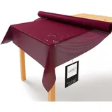 LILENO HOME Tischdeckenrolle 1,10 x 25 m - Tischdecke Bordeaux aus Vlies - Stoffähnlich, abwaschbare Tischdecke als Rolle, Meterware Tischtuchrolle - Einweg Papiertischdecke Rolle Alternative