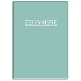 itenga Zeugnismappe A4 mintgrün wattierter Umschlag - 10 Klarsichthüllen in DIN A4 für bis zu 20 Dokumente