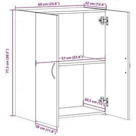 vidaXL Aktenschrank 60 x 32 x 77,5 cm Weiß